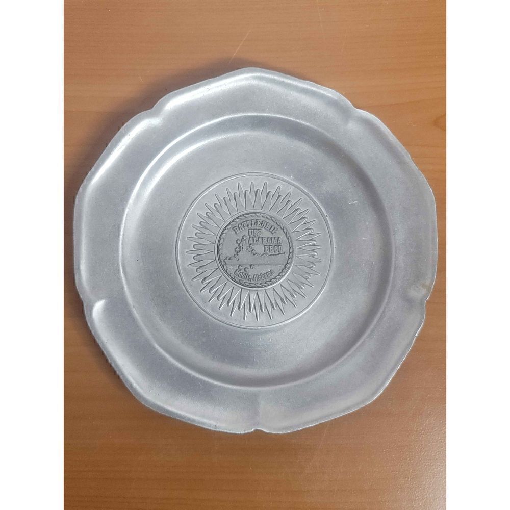 Vintage Superb Heritage Colllectors Series Battleship USS Alabama BB60 Pewter Pl